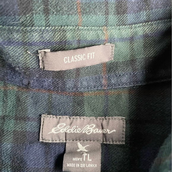 Eddie Bauer green and blue plaid button up - Tall Large - Picture 6 of 11